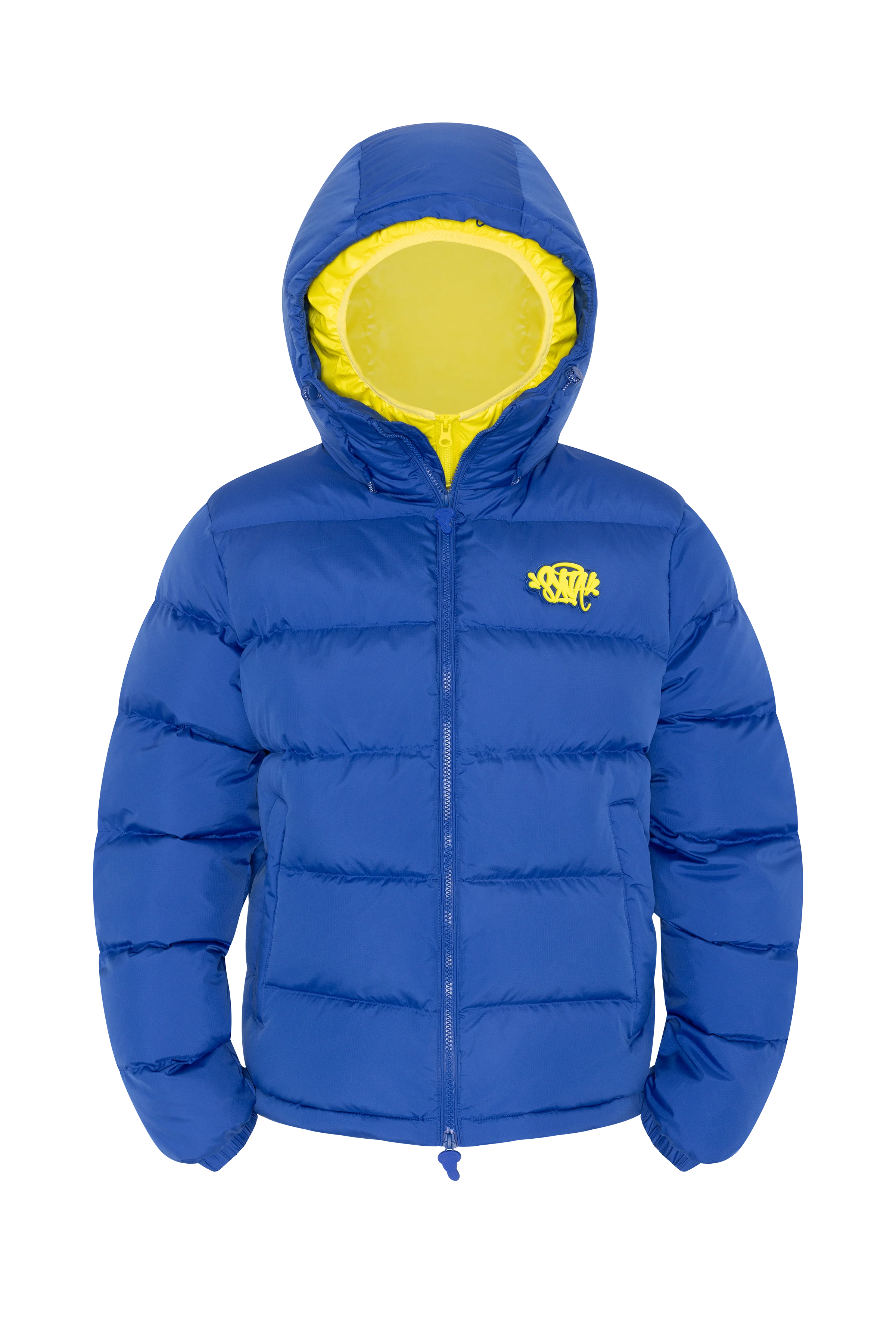 DOUBLE PUFFER JACKET - NAVY/YELLOW